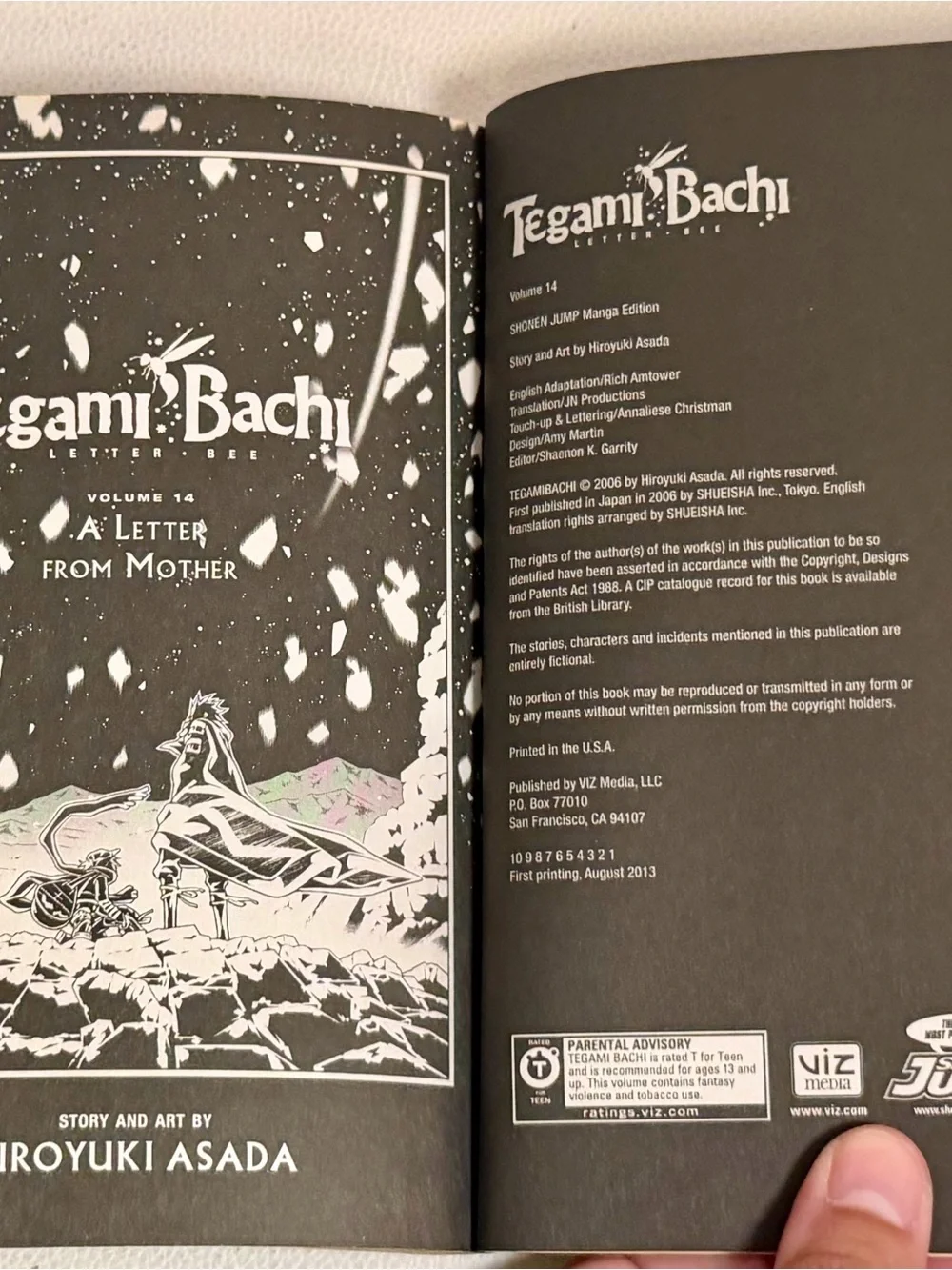 Rare Tegami Bachi Letter Bee Vol 14 English Manga Viz Hiroyuki Asada Ex Library